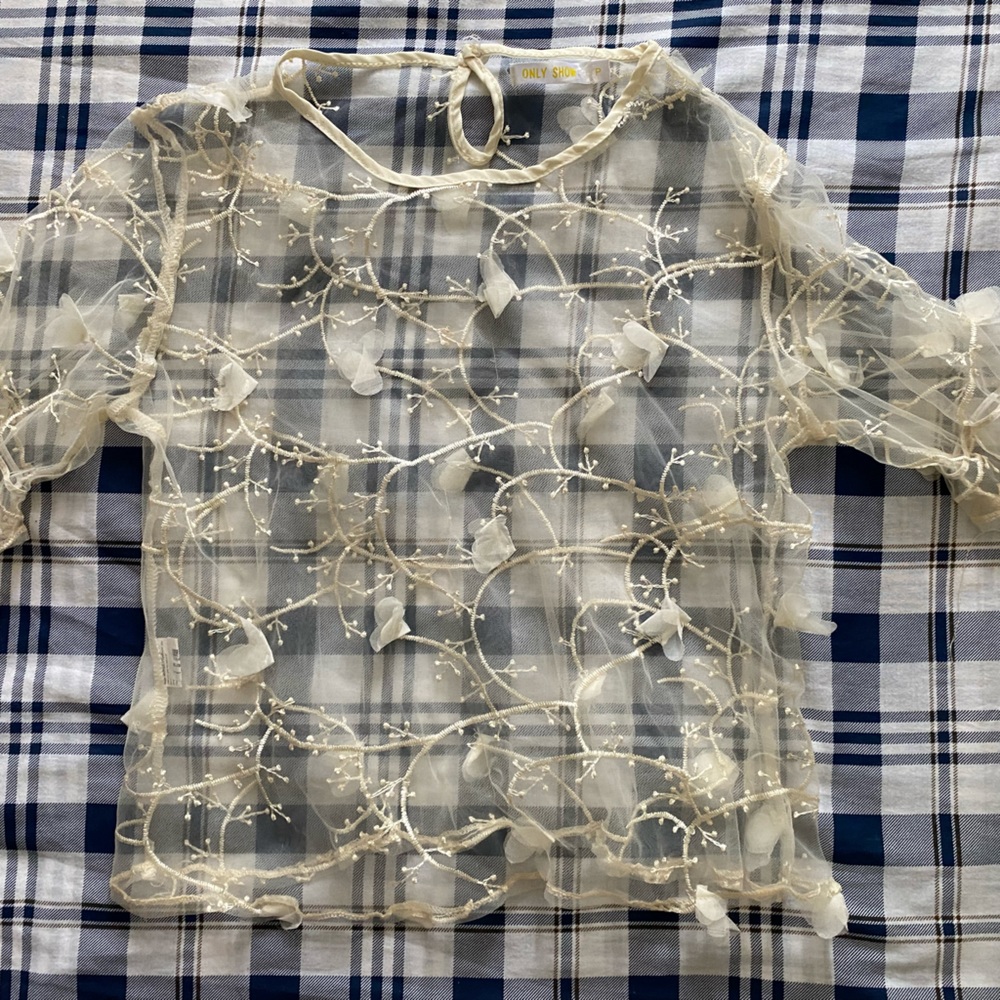 Beige sheer blouse, never worn